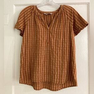 Sonoma Brown Flutter Sleeve Blouse Small